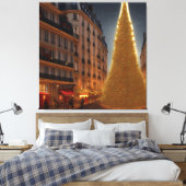 Weihnachten an der Paris Street Print Leinwanddruck (Insitu (Schlafzimmer))