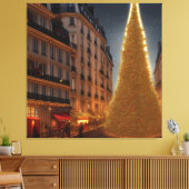 Weihnachten an der Paris Street Print Leinwanddruck (Insitu (Wohnzimmer))