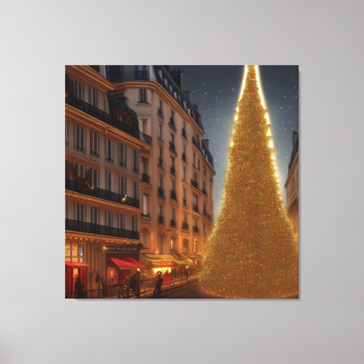Weihnachten an der Paris Street Print Leinwanddruck (Vorderseite)
