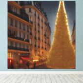 Weihnachten an der Paris Street Print Leinwanddruck (Insitu (Holzboden))