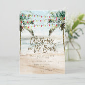 Weihnachten an der Party Einladung (Stehend Vorderseite)