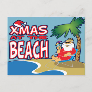 Weihnachten an der Strand-Postkarte