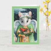 Weihnachten - Angel Maus & Kardinal Karte (Gelbe Blume)