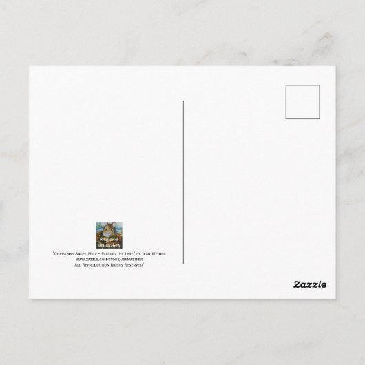 Weihnachten Angel Maus spielen Lyon Wasserfarbe Ku Postkarte (Rückseite)
