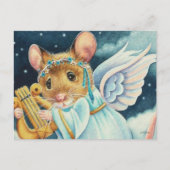Weihnachten Angel Maus spielen Lyon Wasserfarbe Ku Postkarte (Vorderseite)