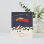 Weihnachten Angel Stadt Volkskunst Weihnachtskarte (Stehend Vorderseite)