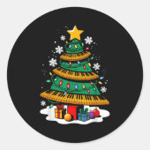 Weihnachten Ano Player Xmas Tree Funny Music Lover Runder Aufkleber (Vorderseite)
