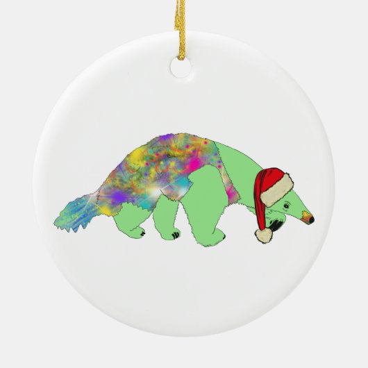 Weihnachten Anteater Funny Weird Psychedelic Anima Keramik Ornament (Hinten)