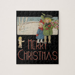 Weihnachten Antik Kinder Illustration 1920 Puzzle