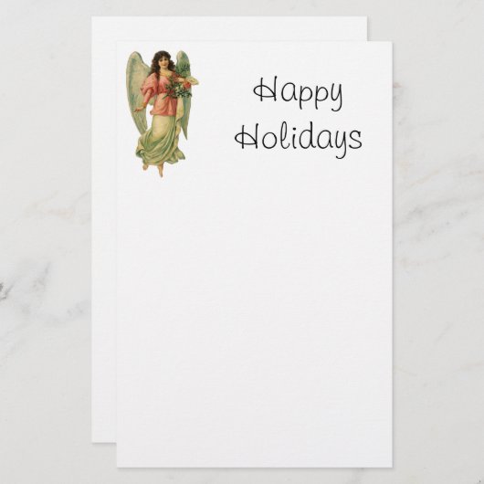 Weihnachten, antiker Viktorianischer Engel Briefpapier (Vorne/Hinten)