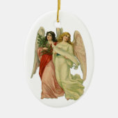 Weihnachten, antiker Viktorianischer Engel Die sch Keramikornament (Vorne)