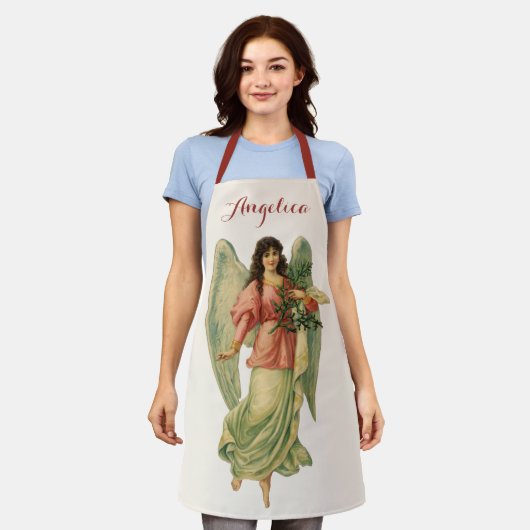 Weihnachten, antiker Viktorianischer Engel Schürze (Getragen)
