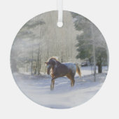 Weihnachten Appaloosa Pferd im Schnee Ornament Aus Glas (Rückseite)