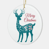 Weihnachten Aquamarin Rentier Elegante Keramik Orn Keramik Ornament (Links)