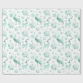 Weihnachten Aquamarine Metallische Schneeflocken u Geschenkpapier (Flach)