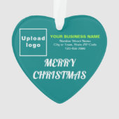 Weihnachten Aquamarines grünes Herz Acryl Ornament (Rückseite)