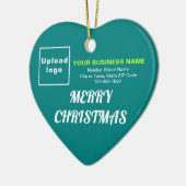 Weihnachten Aquamarines grünes Herz Form Keramik Ornament (Links)