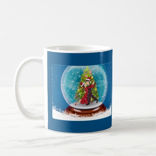 Weihnachten Argentinische Tango-Tänzer in Snow Glo Kaffeetasse (Links)