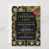 Weihnachten Art Deco Gatsby Party Gold Zwanzig Einladung (Vorderseite)
