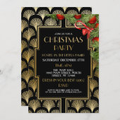 Weihnachten Art Deco Gatsby Party Gold Zwanzig Einladung (Vorne/Hinten)