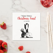 Weihnachten Art Deco Lady mit Perlen Black Transf Serviette (Beispiel)