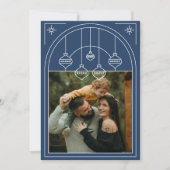 Weihnachten Art Deco Line Foto Einladung (Vorderseite)