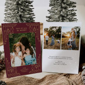 Weihnachten Art Deco Line Foto Einladung