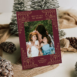 Weihnachten Art Deco Line Foto Einladung