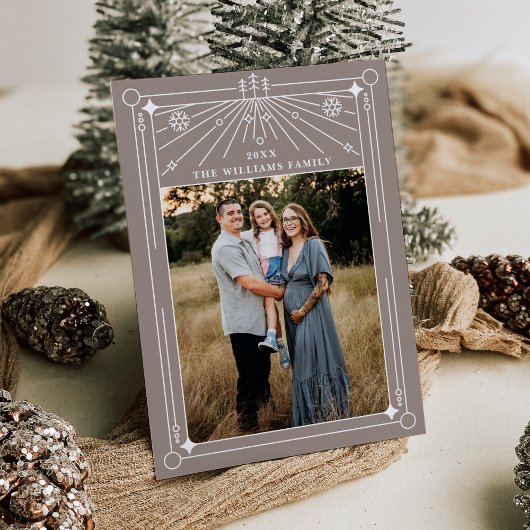 Weihnachten Art Deco Line Foto Einladung