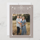 Weihnachten Art Deco Line Foto Einladung (Vorderseite)