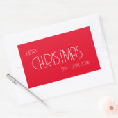 Weihnachten, Art Deco Text Rechteckiger Aufkleber (Umschlag)