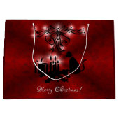 Weihnachten Artdeco mit schwarzer Katze Große Geschenktüte (Vorderseite)