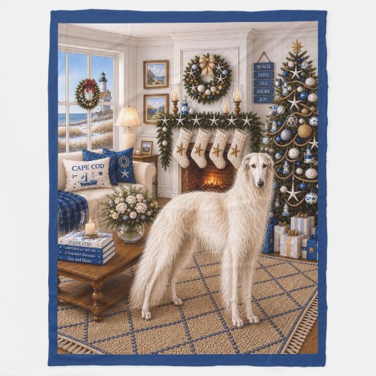 Weihnachten auf Cape Cod ,Borzoi Fleecedecke (Vorderseite)