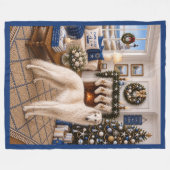 Weihnachten auf Cape Cod ,Borzoi Fleecedecke (Vorderseite (Horizontal))
