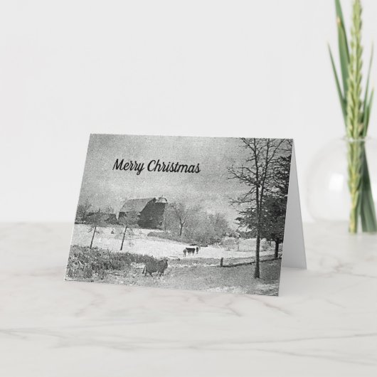 Weihnachten auf dem alten Bauernhof Karte (Vorderseite)