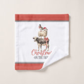 Weihnachten auf dem Bauernhof Barnyard Tier Badhandtuch Set (Waschlappen)