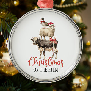Weihnachten auf dem Bauernhof Barnyard Tier Ornament Aus Metall