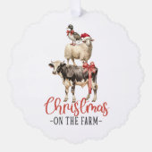 Weihnachten auf dem Bauernhof Barnyard Tier Ornament Karte (Vorderseite)