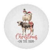 Weihnachten auf dem Bauernhof Barnyard Tier Schneidebrett (Vorderseite)