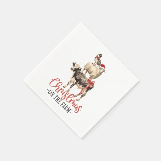 Weihnachten auf dem Bauernhof Barnyard Tier Serviette (Ecke)
