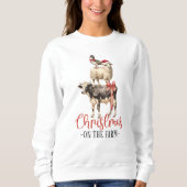 Weihnachten auf dem Bauernhof Barnyard Tier Sweatshirt (Vorderseite)