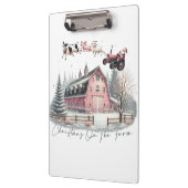 Weihnachten auf dem Bauernhof, frohe Weihnachten Klemmbrett (Links)