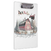 Weihnachten auf dem Bauernhof, frohe Weihnachten Klemmbrett (Rechts)