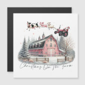 Weihnachten auf dem Bauernhof, frohe Weihnachten Magnetkarte (Vorne/Hinten)