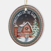 Weihnachten auf dem Bauernhof Keramik Ornament (Links)