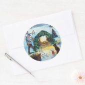 Weihnachten auf dem Bauernhof Runder Aufkleber (Umschlag)