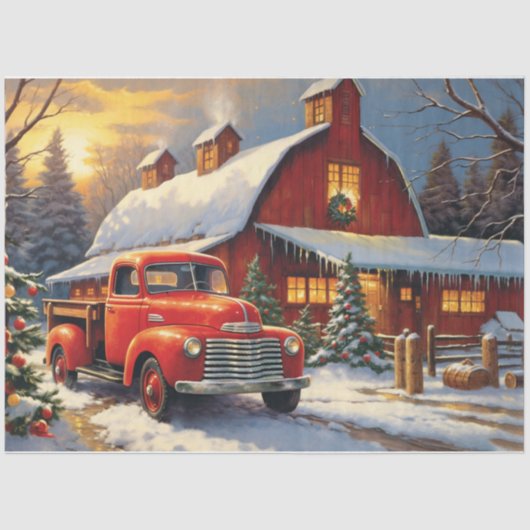 Weihnachten auf dem Bauernhof Seidenpapier (Vorderseite)