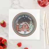 Weihnachten auf dem Bauernhof Serviette (Beispiel)