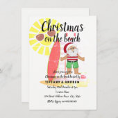 Weihnachten auf dem Beach Summer Santa Party Einla Einladung (Vorne/Hinten)