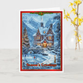 Weihnachten auf dem Familienteich Karte (Gelbe Blume)